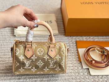Colestore Louis Vuitton Mini Speedy Bag Gold Color 17 x 10 cm