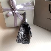 Colestore Balenciaga Hour Glass Crocodile Black With Silver Hardware 19cmx8x13cm - 2