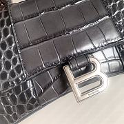 Colestore Balenciaga Hour Glass Crocodile Black With Silver Hardware 19cmx8x13cm - 4