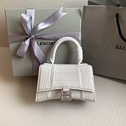 Colestore Balenciaga Hour Glass Crocodile White With Silver Hardware 19cmx8x13cm - 1