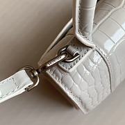Colestore Balenciaga Hour Glass Crocodile White With Silver Hardware 19cmx8x13cm - 5