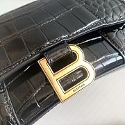 Colestore Balenciaga Hour Glass Crocodile Black With Gold Hardware 19cmx8x13cm - 4
