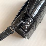 Colestore Balenciaga Hour Glass Crocodile Black With Black Hardware 19cmx8x13cm - 3