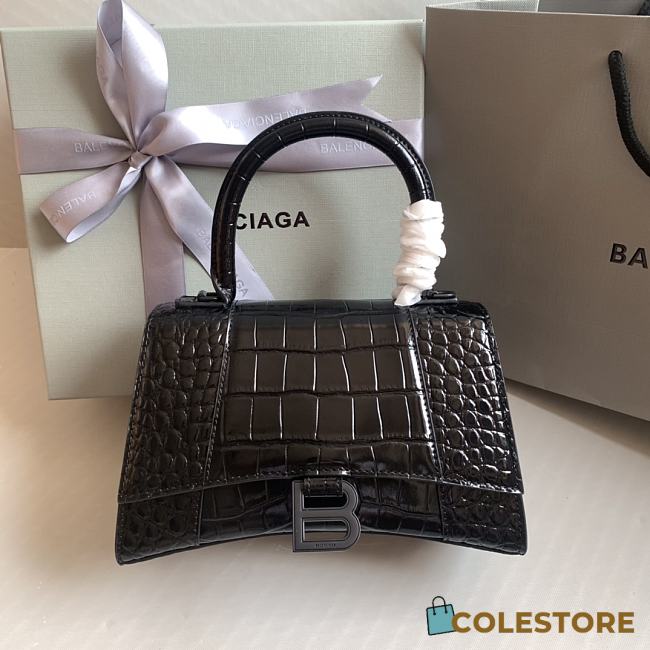 Colestore Balenciaga Hour Glass Crocodile Black With Black Hardware 23 x 10 x 14 cm - 1