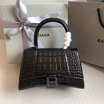 Colestore Balenciaga Hour Glass Crocodile Black With Black Hardware 23 x 10 x 14 cm