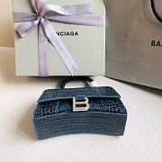 Colestore Balenciaga Hour Glass Crocodile Blue 19cmx8x13cm - 4