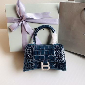 Colestore Balenciaga Hour Glass Crocodile Blue 19cmx8x13cm