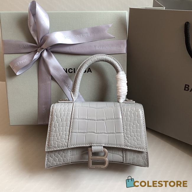 Colestore Balenciaga Hour Glass Crocodile Grey 19cmx8x13cm - 1