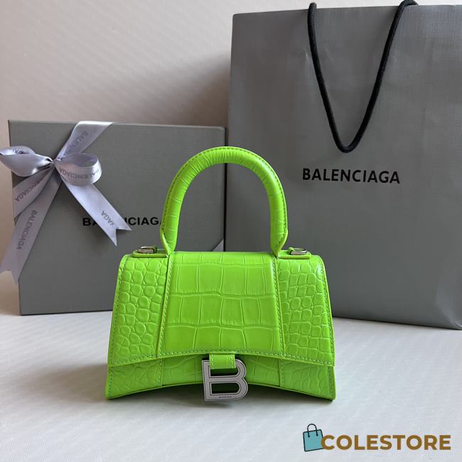 Colestore Balenciaga Hour Glass Crocodile Green Neon 19cmx8x13cm - 1