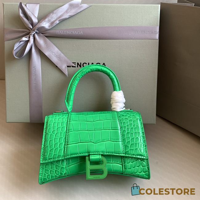 Colestore Balenciaga Hour Glass Crocodile Green 19cmx8x13cm - 1