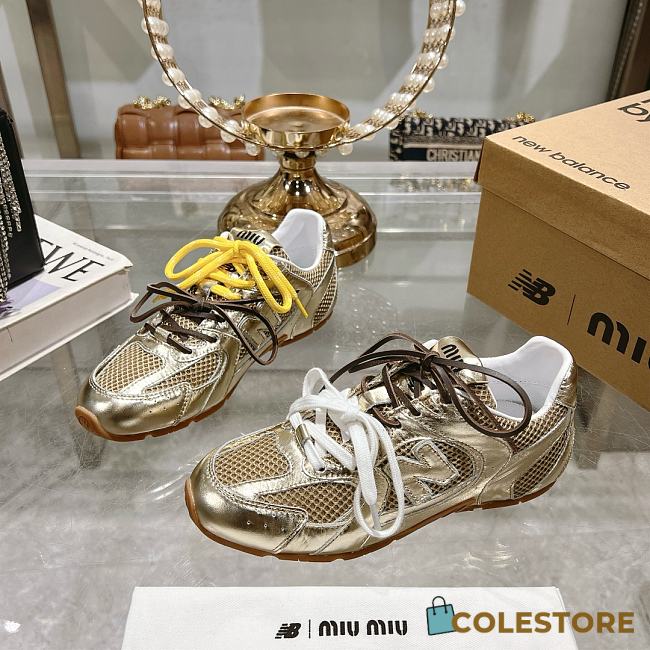 Colestore New Balance X Miu Miu 530 SL leather sneakers Gold - 1