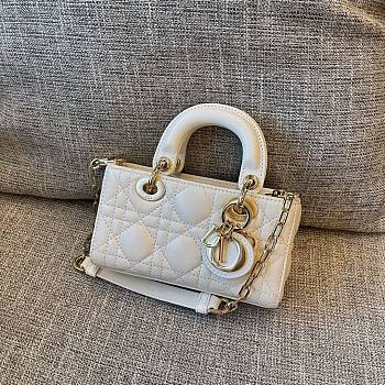 Colestore Dior D-Joy Micro Bag White Gold Hardware 16 x 9 x 5 cm