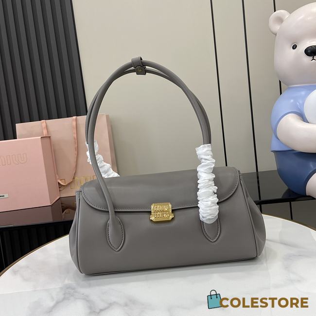 Colestore Miu Miu Leather shoulder bag KWD 945 Clay Grey 28x11x15cm - 1