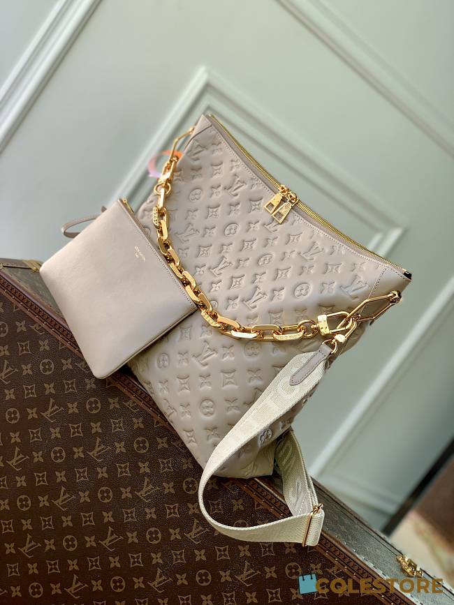 Colestore Louis Vuitton Coussin MM Hobo Bag Calf leather Galet Grey 38 x 33 x 10 cm M12071 - 1