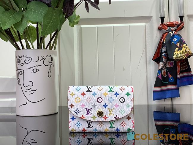 Colestore Louis Vuitton x Takashi Murakami New 25SS Rosalie Coin Purse White 11 x 8 x 2.5 cm - 1