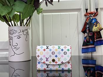 Colestore Louis Vuitton x Takashi Murakami New 25SS Rosalie Coin Purse White 11 x 8 x 2.5 cm