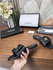 Colestore Chanel Classic Double C Buckle Slippers Black - 2