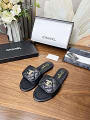 Colestore Chanel Classic Double C Buckle Slippers Black - 1