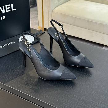 Colestore Chanel Slingback High Heels Black