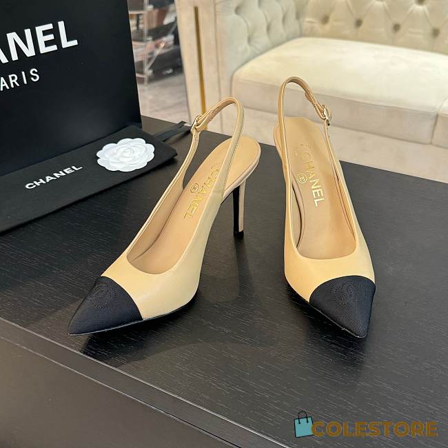 Colestore Chanel Slingback High Heels Yellow - 1