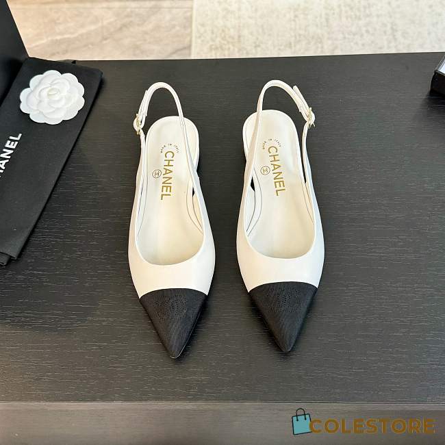 Colestore Chanel Slingback White - 1