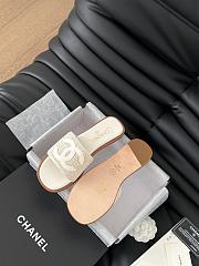 Colestore Chanel White Palm Fiber Slippers White - 5