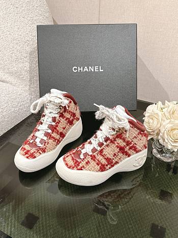 Colestore Chanel Mittens Lambskin Mixed Fibers Red 