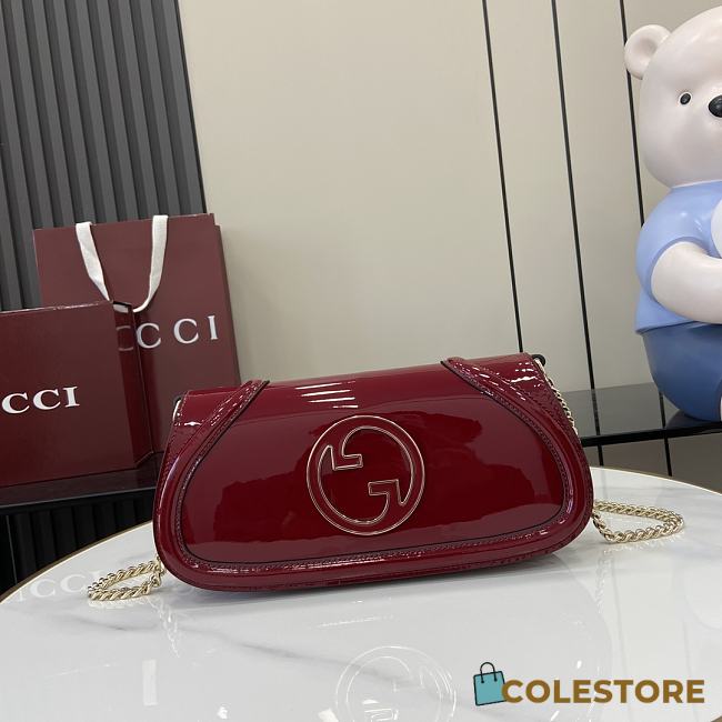 Colestore Gucci Blondie mini shoulder bag Leather patent Red 29.5x12.5x7cm - 1