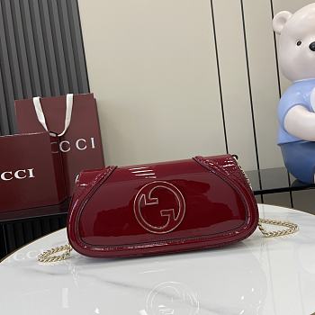 Colestore Gucci Blondie mini shoulder bag Leather patent Red 29.5x12.5x7cm