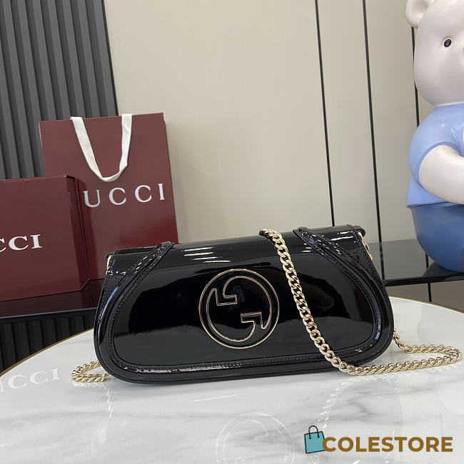 Colestore Gucci Blondie mini shoulder bag Leather patent Black 29.5x12.5x7cm - 1