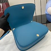 Colestore Gucci Blondie medium top handle bag Suede Blue 32x17x10cm - 5