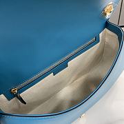 Colestore Gucci Blondie medium top handle bag Suede Blue 32x17x10cm - 3