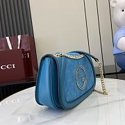 Colestore Gucci Blondie Mini top handle bag Suede Blue 26x16x8cm - 6