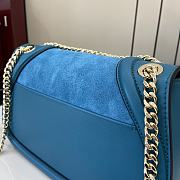 Colestore Gucci Blondie Mini top handle bag Suede Blue 26x16x8cm - 5