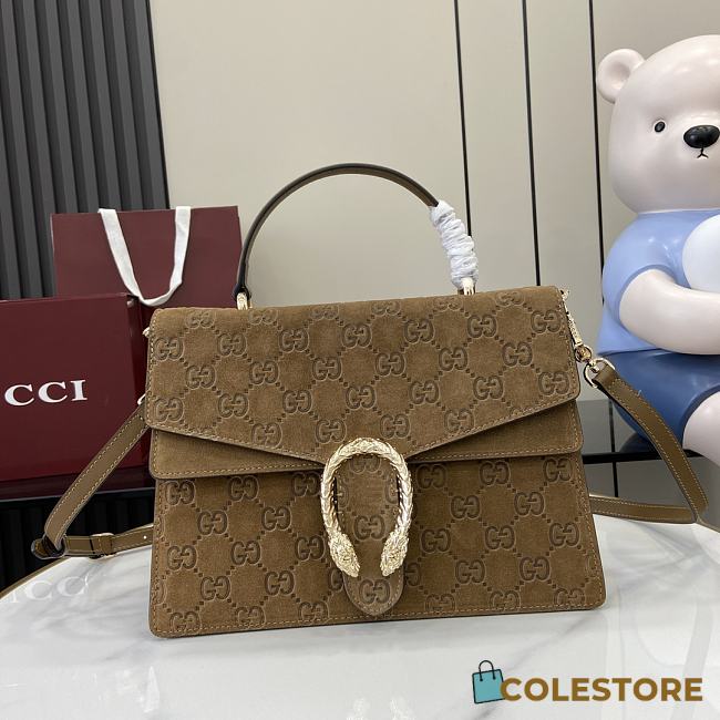 Colestore Gucci Dionysus Top Handle Suede Brown 29.5x20x10.5cm - 1
