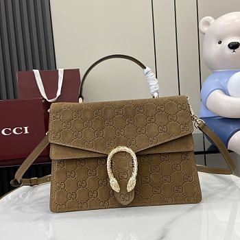 Colestore Gucci Dionysus Top Handle Suede Brown 29.5x20x10.5cm
