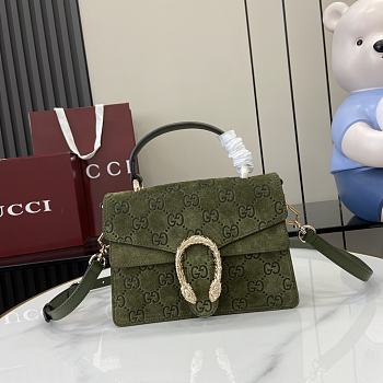 Colestore Gucci Dionysus Top Handle Suede Green 22x16x8cm