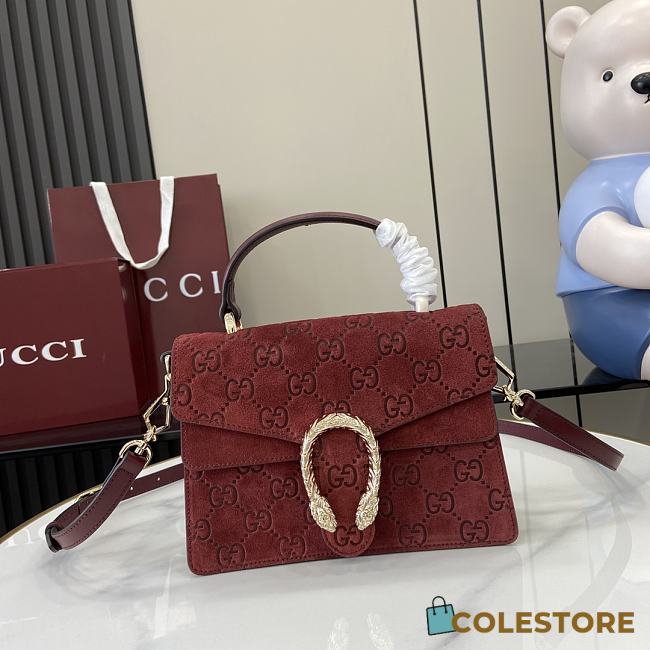 Colestore Gucci Dionysus Top Handle Suede Red 22x16x8cm - 1