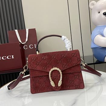 Colestore Gucci Dionysus Top Handle Suede Red 22x16x8cm