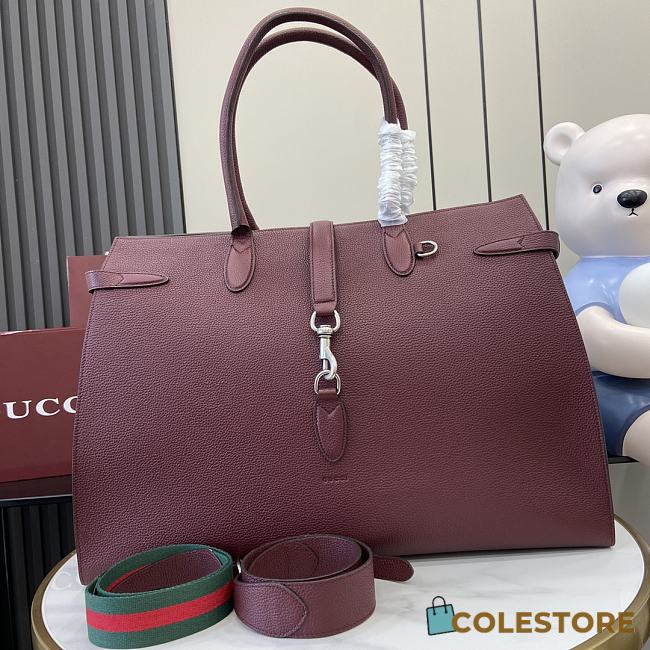 Colestore Gucci Large tote bag with hook closure Rouge 50x35x16cm - 1