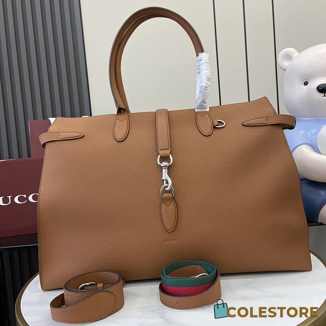 Colestore Gucci Large tote bag with hook closure Brown 50x35x16cm - 1
