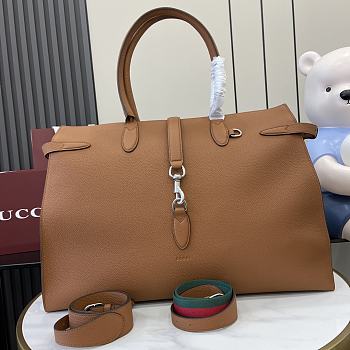 Colestore Gucci Large tote bag with hook closure Brown 50x35x16cm