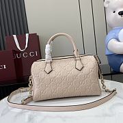 Colestore Gucci GG Emblem Small Top Handle Bag Beige 25.5x16x14cm - 1