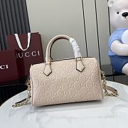 Colestore Gucci GG Emblem Small Top Handle Bag Beige 25.5x16x14cm - 4