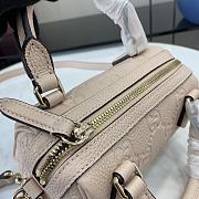 Colestore Gucci GG Emblem Small Top Handle Bag Beige 16.5x10x8cm - 2