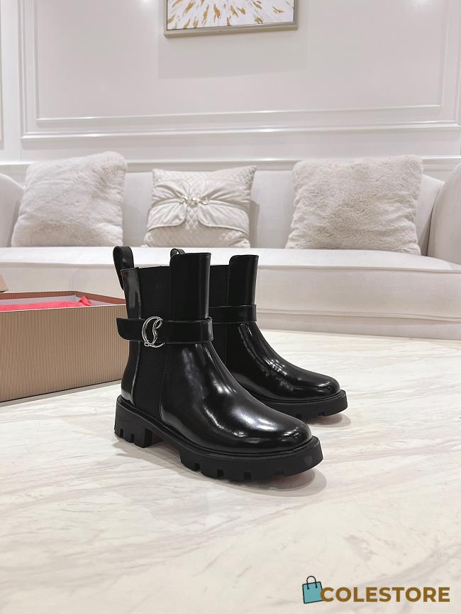 Colestore Louboutin CL Chelsea Booty Lug Low boots - Patent leather - Black - Women - 1