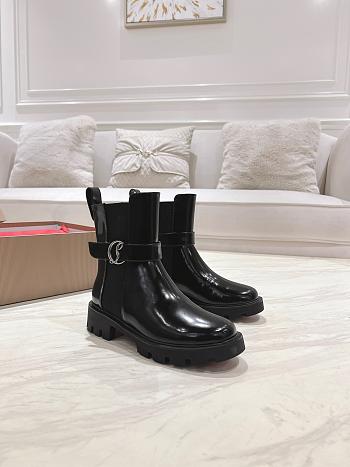 Colestore Louboutin CL Chelsea Booty Lug Low boots - Patent leather - Black - Women