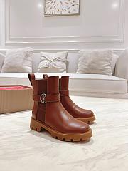 Colestore Louboutin CL Chelsea Booty Lug Low boots - Calf leather - Brown - Women - 5