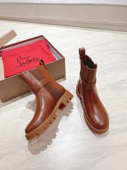 Colestore Louboutin CL Chelsea Booty Lug Low boots - Calf leather - Brown - Women - 3