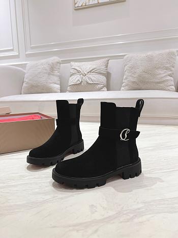 Colestore Louboutin CL Chelsea Booty Lug Low boots - Suede - Black - Women